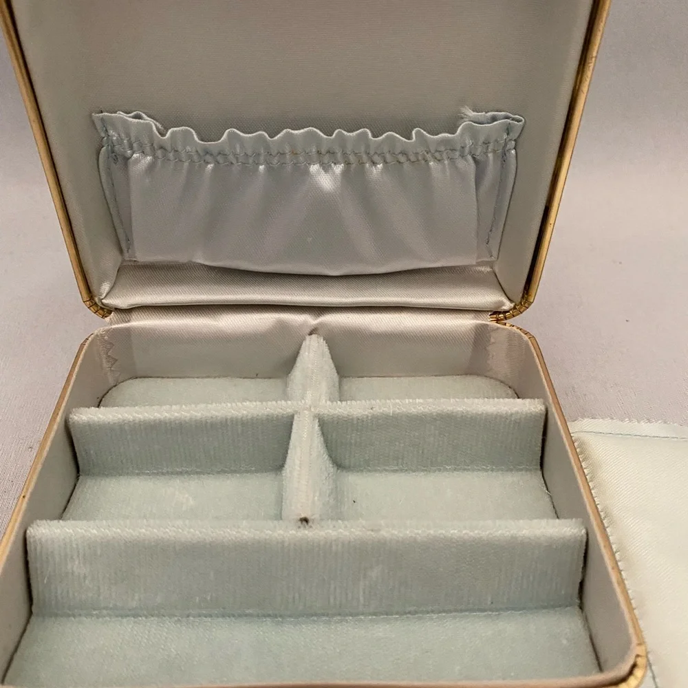 Vintage Anson travel jewelry case gold faux leather - Picture 3 of 5